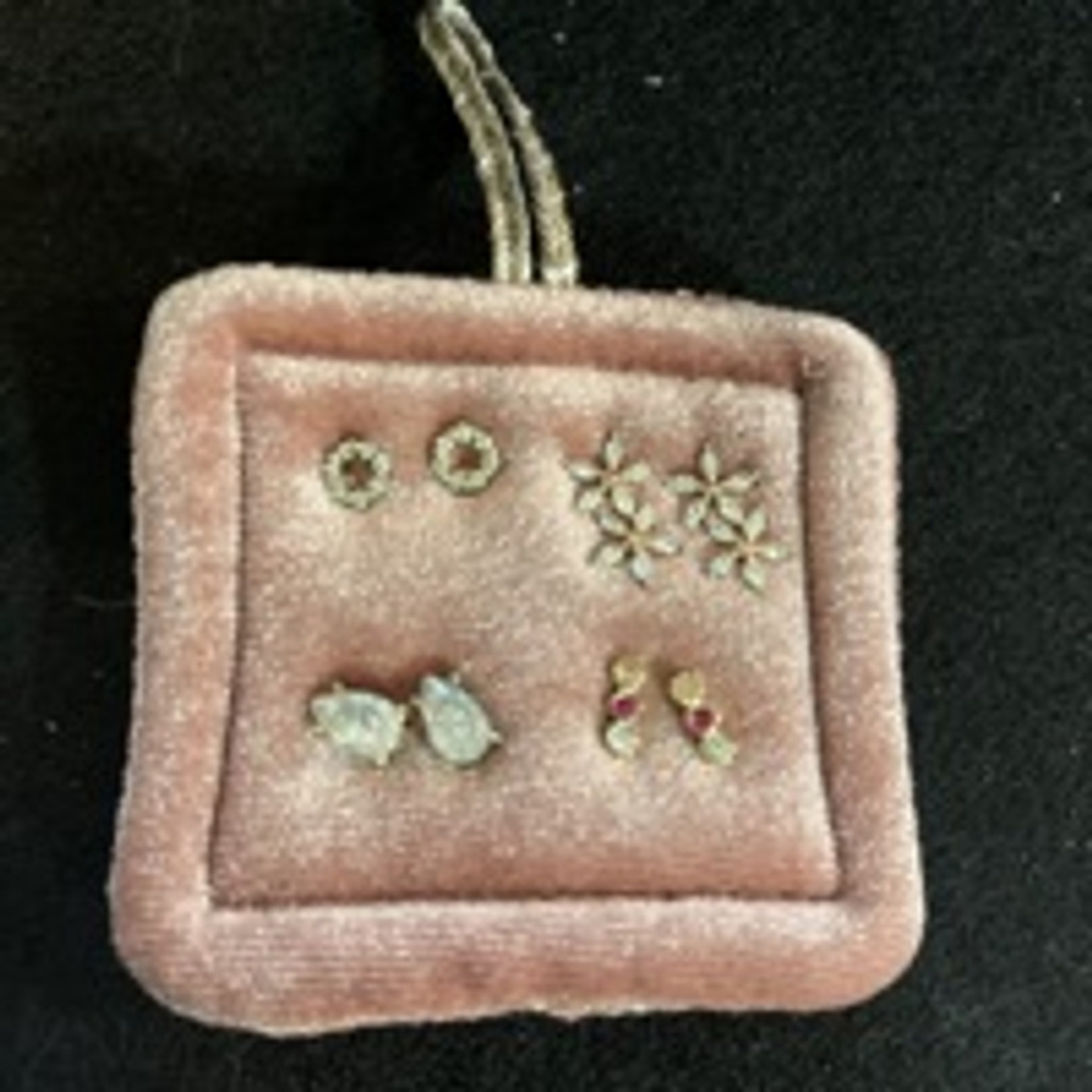 Loft Women's Rhinestone Earrings Set Gold tone